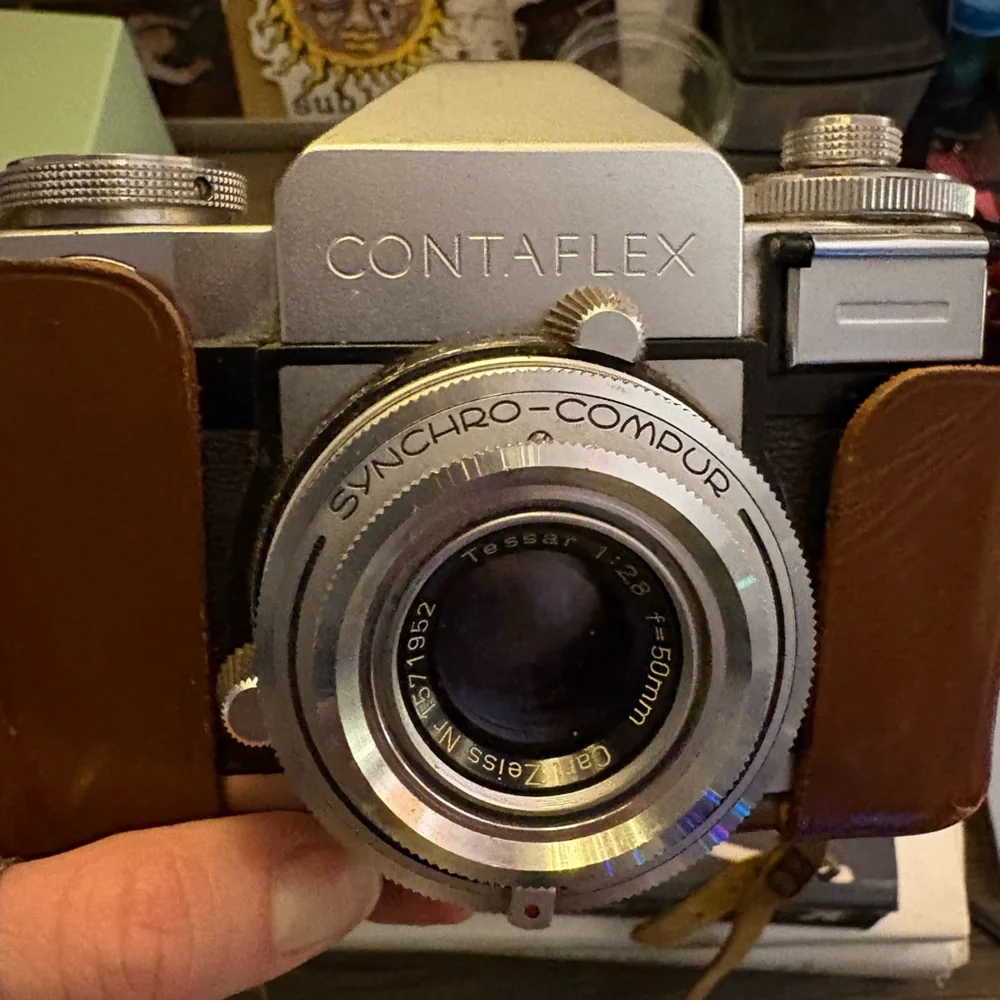 Vintage Ziess Ikon Contaflex Film Camera With Original 1961 Customs Papers